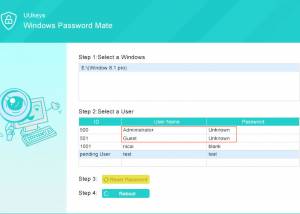 UUkeys Windows Password Mate screenshot