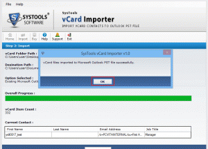 software - vCard Importer 1.0 screenshot