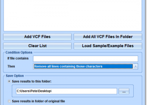 VCF Remove Lines and Text Software screenshot