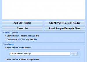 VCF To XML Converter Software screenshot