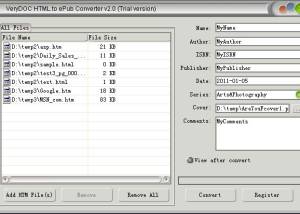 software - VeryDOC HTML to ePub Converter 2.0 screenshot