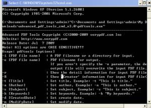 software - VeryPDF Advanced PDF Tools Command Line 3.01 screenshot