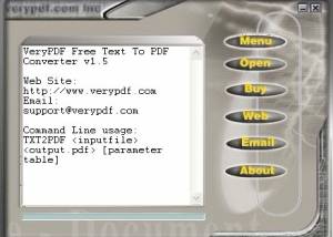 VeryPDF Free Text to PDF Converter screenshot