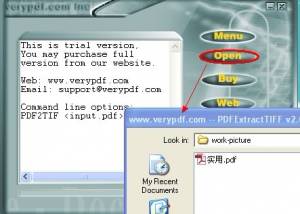 software - VeryPDF PDF to TIFF Extractor 2.01 screenshot