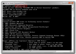 VeryUtils PDF to Vector Converter Command Line screenshot