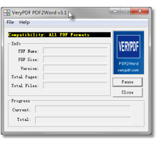 VeryUtils PDF to Word Converter screenshot