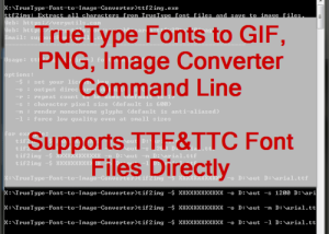 software - VeryUtils TTF to Image Command Line 2.7 screenshot