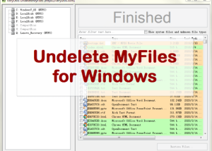 VeryUtils Undelete MyFiles screenshot