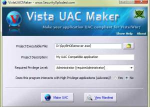 software - Vista UAC Maker 5.0 screenshot