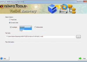 Sysinfo VMDK Recovery Software screenshot