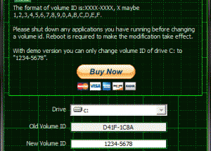 VolID(Disk Drives Serial Modifier) screenshot