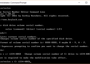 software - Volume Serial Number Editor Command Line 2.02 screenshot