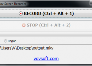 software - Vov Screen Recorder 1.9 screenshot