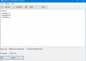 software - VOVSOFT - Spreadsheet Combiner 1.3 screenshot