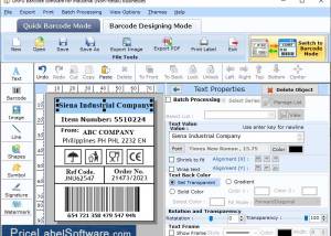 Warehousing Barcode Labels screenshot