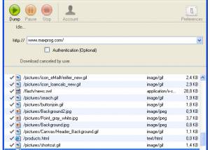 software - Web Dumper 3.3.7 screenshot