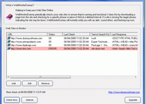 software - WebMonitorDummy 1.01 screenshot