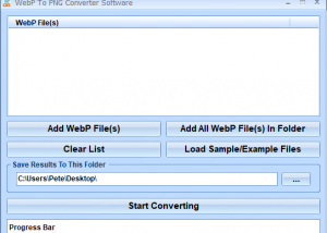 WebP To PNG Converter Software screenshot