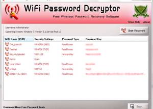 Full WiFi Password Decryptor screenshot