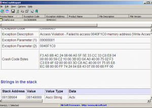 software - WinCrashReport x64 1.25 screenshot