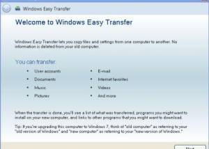 software - Windows 7 Easy Transfer for XP 6.1 screenshot