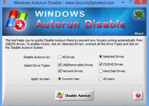 software - Windows Autorun Disable 3.0 screenshot