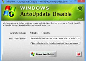 Windows AutoUpdate Disable screenshot