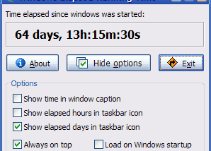software - Windows Elapsed Running Time 1.6.0 screenshot
