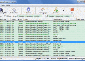 software - Windows Explorer Tracker 2.0 screenshot