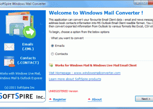 software - Windows Mail Converter Program 2.4 screenshot