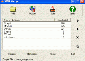 WMA Merger screenshot