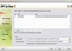 Wondershare PPT to iPod screenshot