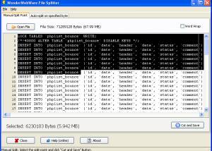 WonderWebWare File Splitter screenshot
