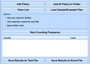 Word Frequency Count In Multiple Text & HTML Files Software screenshot