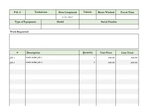 software - Work Order Template 4.10 screenshot