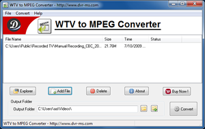 WTV to MPEG Converter screenshot