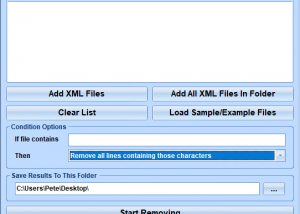 XML Remove Lines and Text Software screenshot