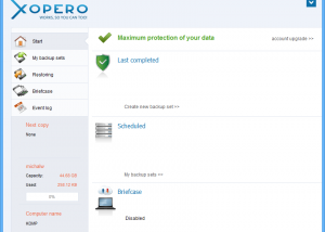 Xopero Cloud Personal screenshot