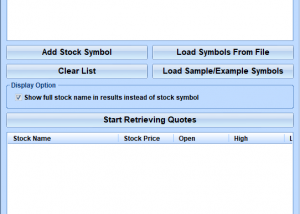 Yahoo! Finance Get Multiple Stock Quotes Software screenshot