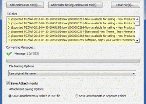 Zimbra Mail to PDF Converter screenshot