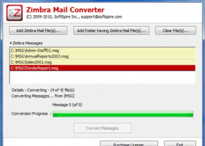 software - Zimbra to Outlook PST 4.0 screenshot