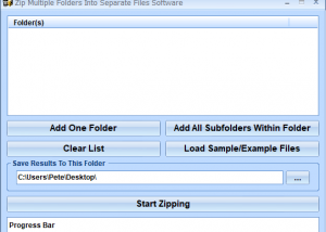 software - Zip Multiple Folders Into Separate Files Software 7.0 screenshot