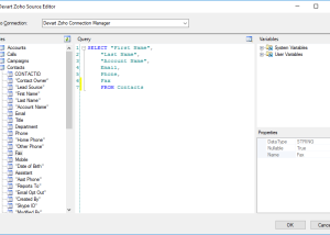 software - Zoho CRM SSIS Components by Devart 3.0.630 screenshot