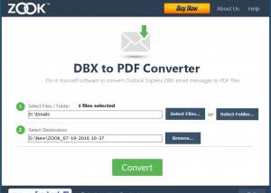 ZOOK DBX to PDF Converter screenshot